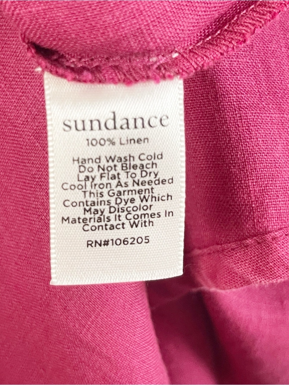 Sundance 100% Linen Pink Shift Dress – Boho Cottagecore Tunic – Size Large - Picture 4 of 6